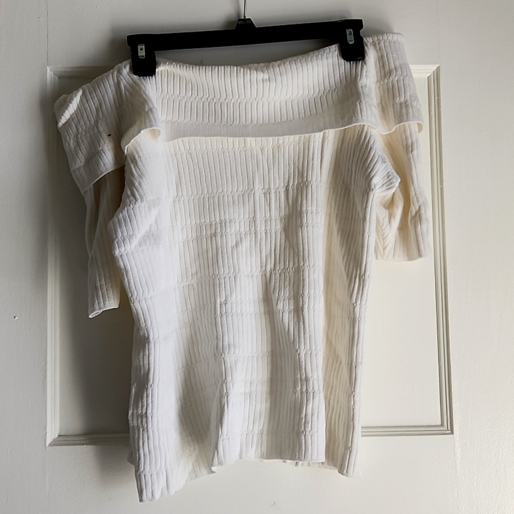 off the shoulder cream top
